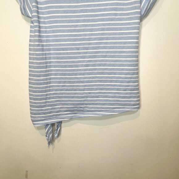 Chaps Shirt M Blue White Striped Nautical Side Tie Pullover Top Size Medium - Picture 4 of 9